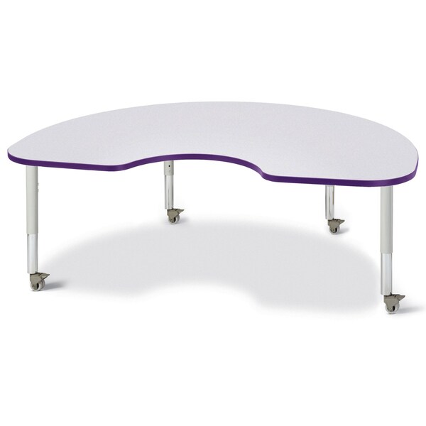 Jonti-Craft Berries Kidney Activity Table, 48 in. x 72 in., Mobile, Freckled Gray/Purple/Gray 6423JCM004 - main